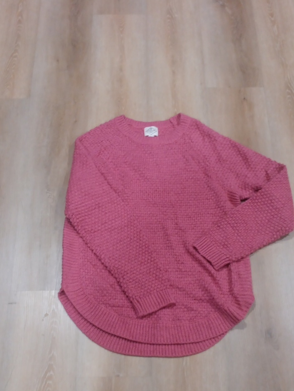St. John's Bay Dusty Rose Textured Crewneck Sweater